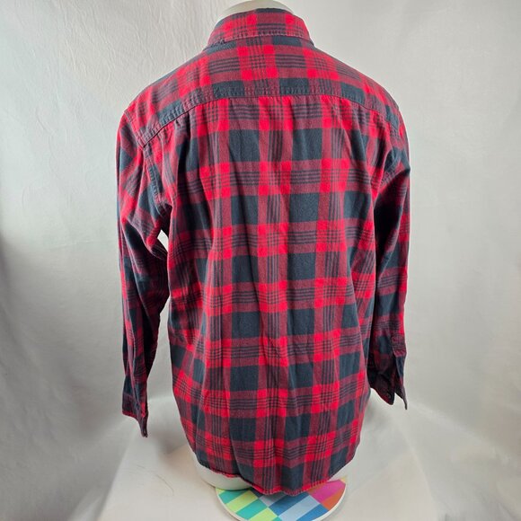 Ohio State Buckeyes Flannel Shirt Men XL Red Gray Plaid Button Up Casual College - Picture 6 of 8